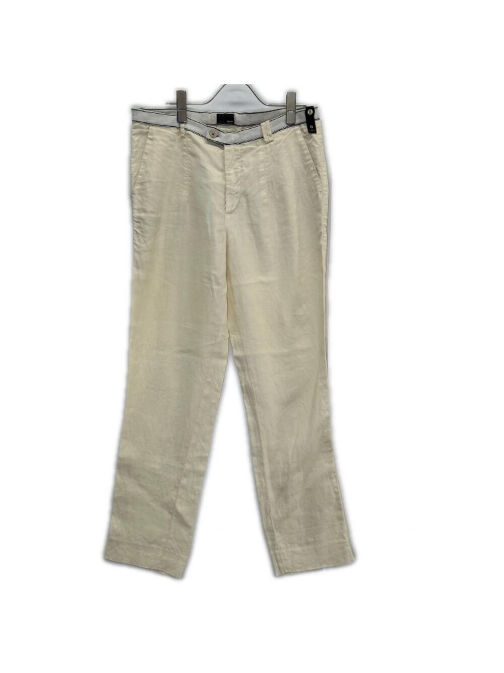 Fendi Ivory Linen Pants 44